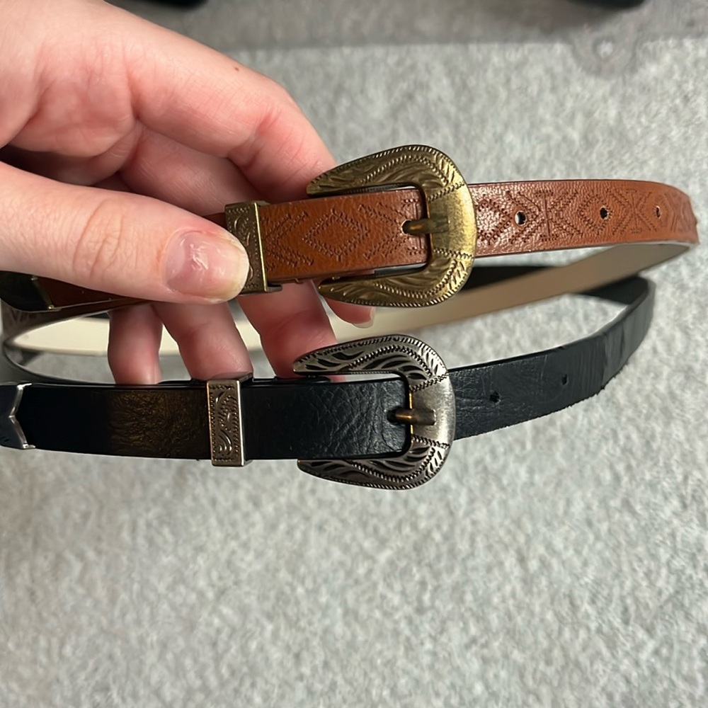 Black and brown small belts